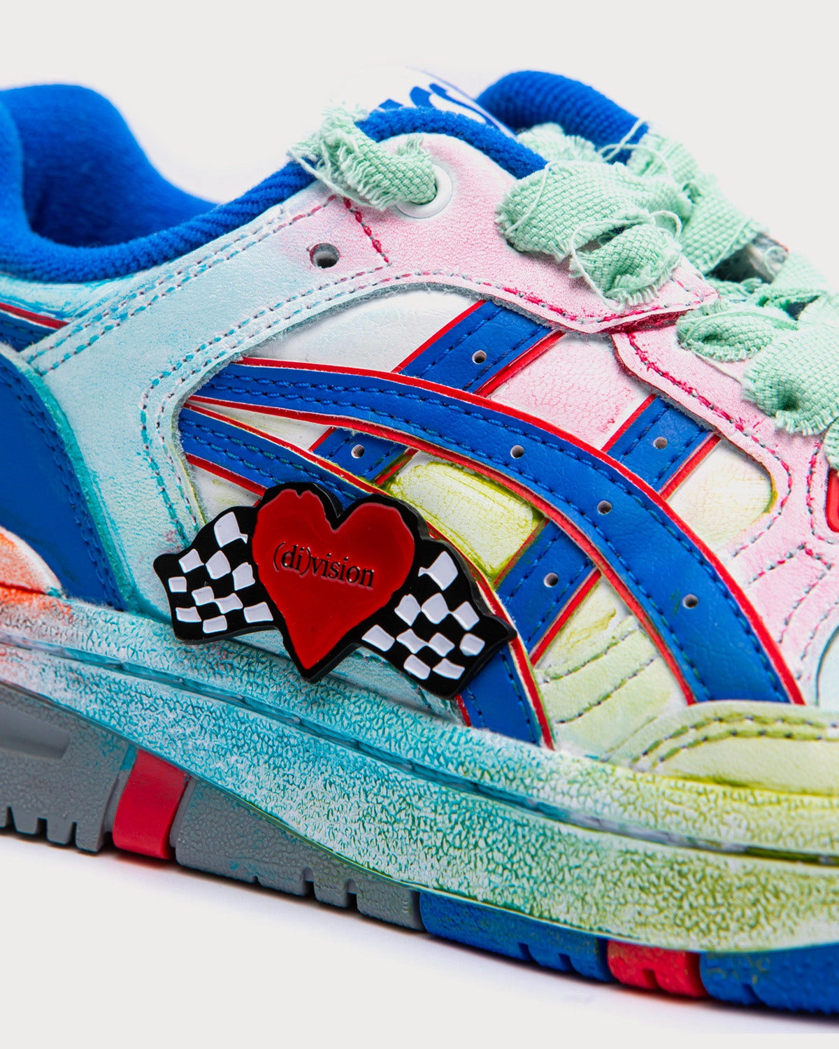 EX89 Rainbow / Mint / Blue Low Top Sneakers Asics Split Tongue Shoes