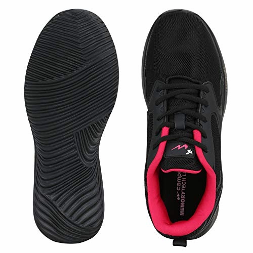 Campus Women's Noor Plus BLK/Rani Running Shoes 6-UK On Cloud Monster Running Shoes