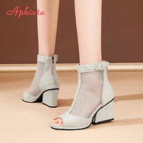 Payless Sandals Fashion 7.5cm High Heel Back Zipper Peep Toe Sandals