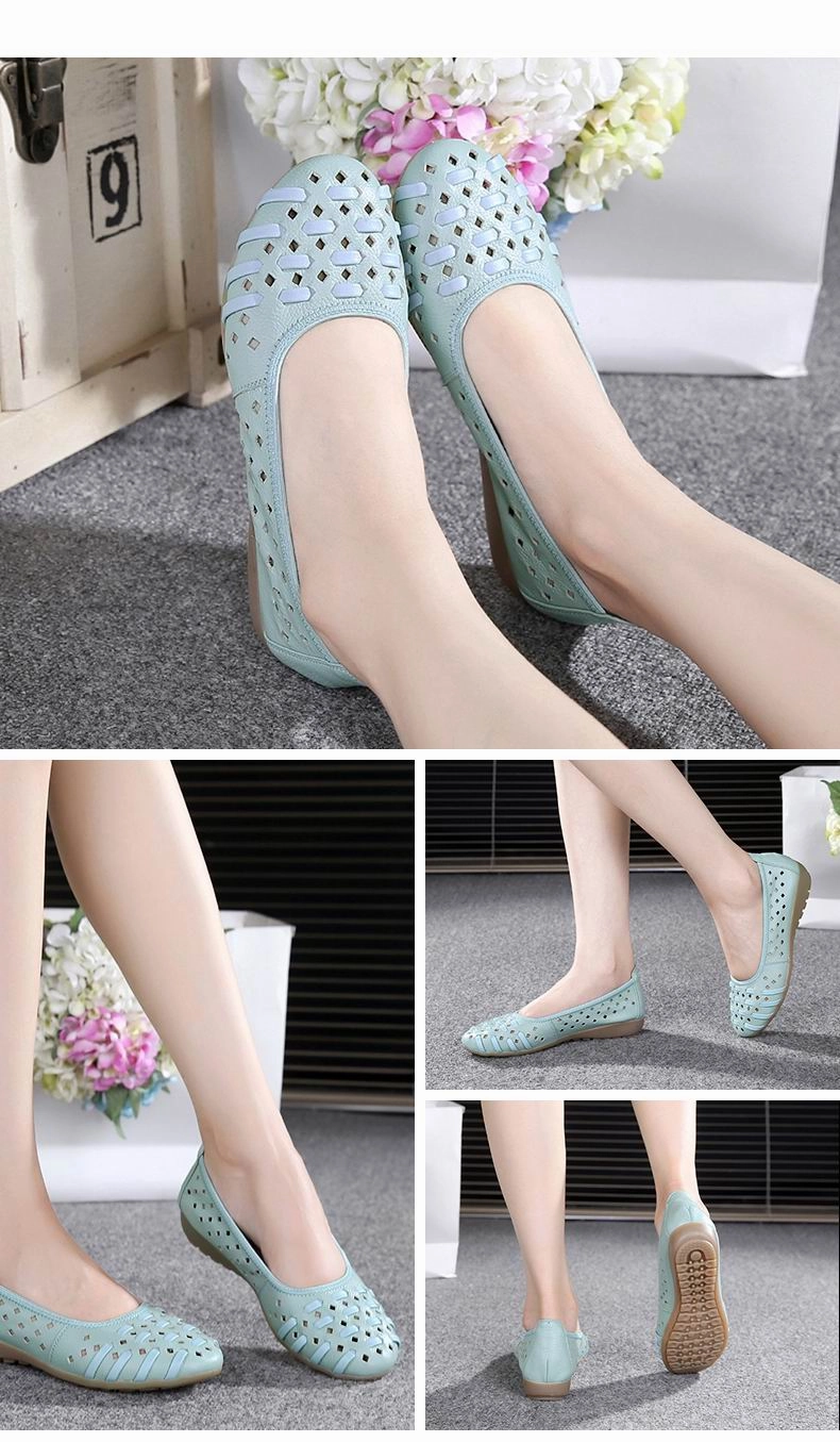 Ferragamo Alligator Loafers Fashion Genuine Leather Casual Loafers Shoes Women Sandals Summer Shoes Flats with Hollow Out Size 35-43