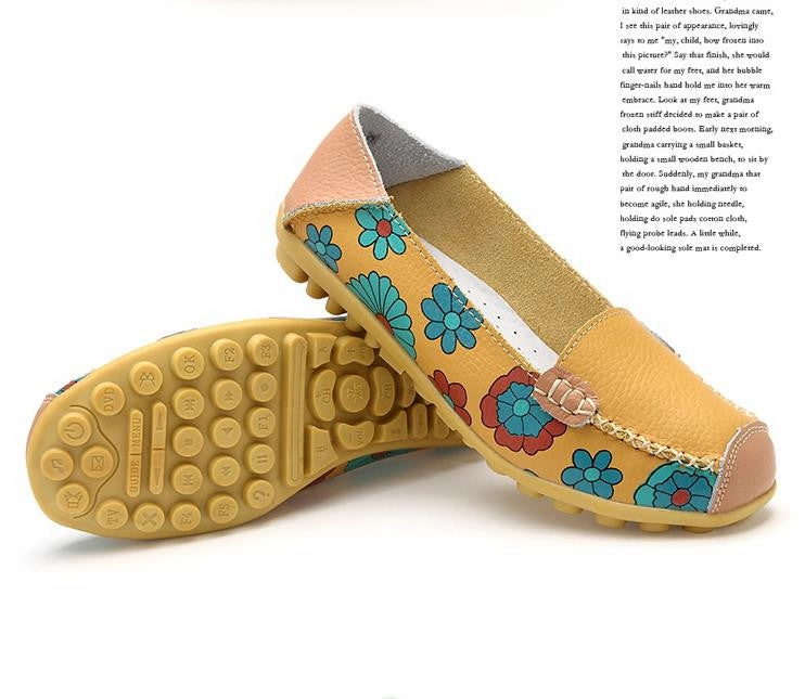 Best Casual Mtb Shoes Fashion genuine leather women flats spring and autumn color block single shoes for woman casual mother shoes