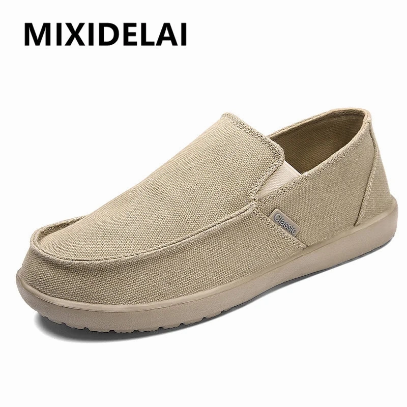 Fashion Men's Canvas Breathable Walking Driving Flats Casual Shoes Casual Shoes Gum Sole