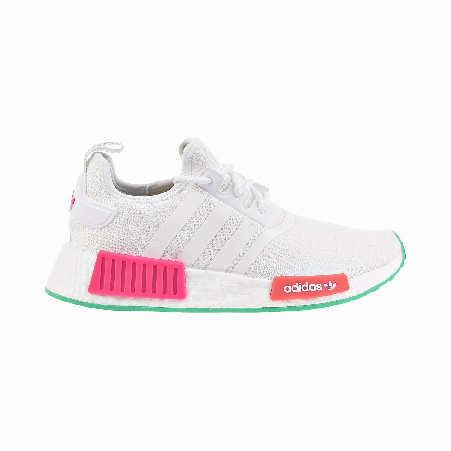 Velvet Adidas Shoes Adidas Originals NMD_R1 Women's Shoes White/Hi-Res Green/Real Magenta
