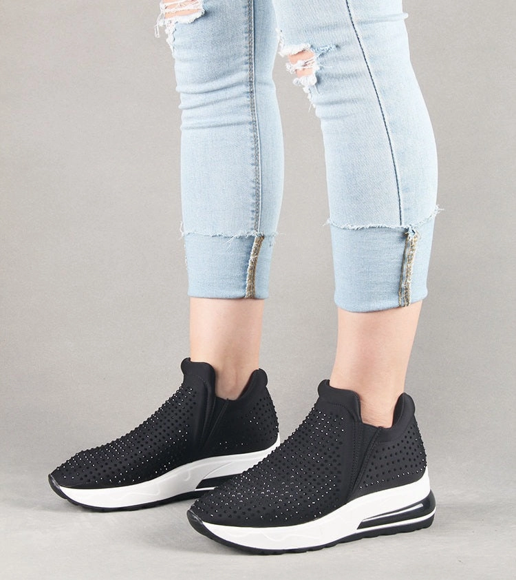 Bally Sneakers Leather Insole Women Sneakers Blingbling Platform Mesh Shoes