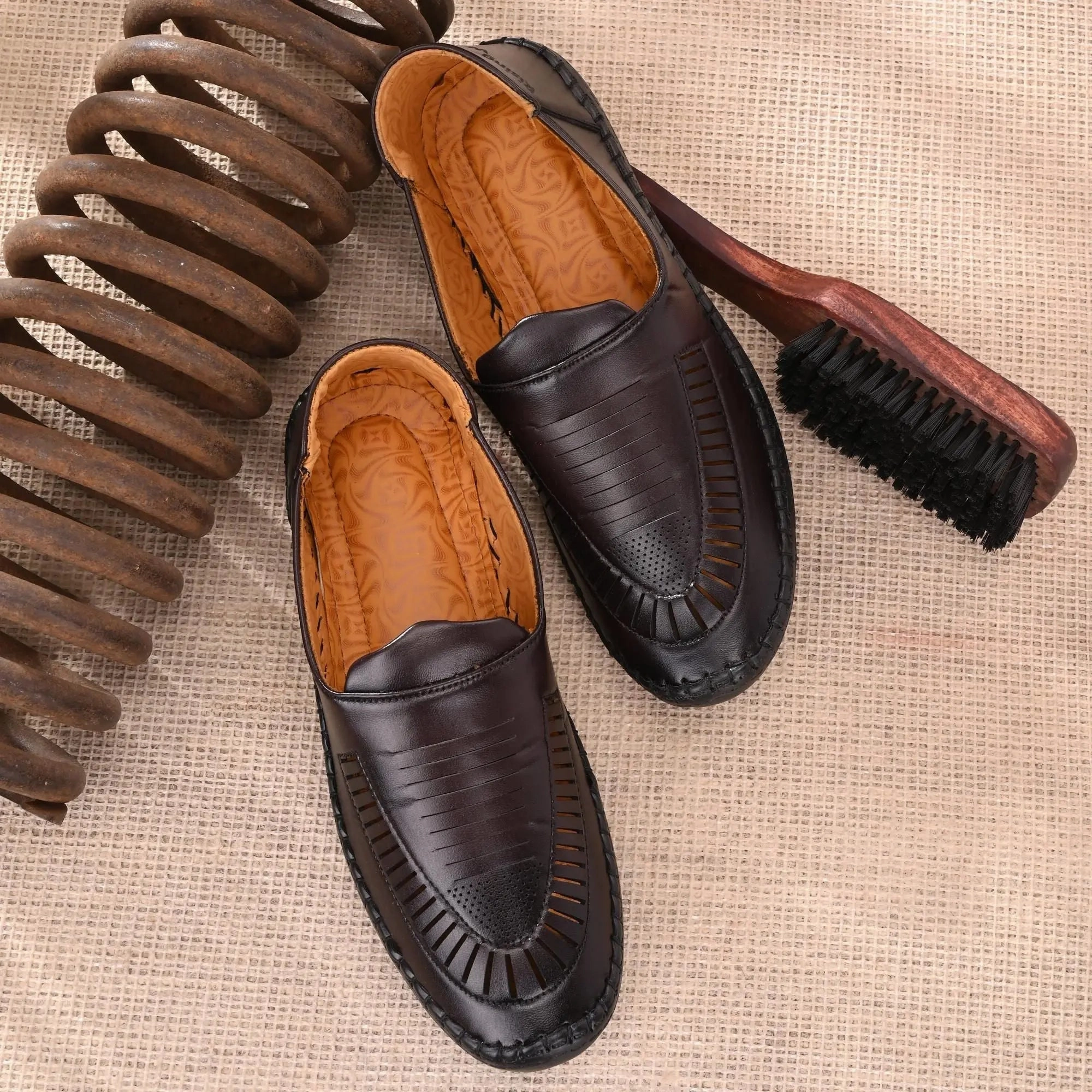 Comfortable Platform Loafers Loafers for Men Brown Formal Synthetic Leather Loafer