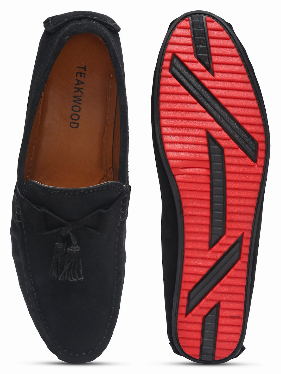 2002r Casual Shoes Teakwood Leather Men Solid Round-Toe Black Loafer