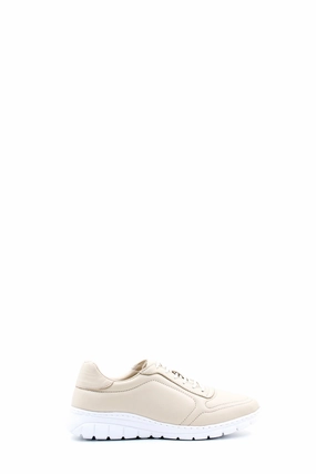 FST Genuine Leather Women's Casual Shoes 950ZAS-8023 Beige - Thessalonki Smart Business Casual Shoes