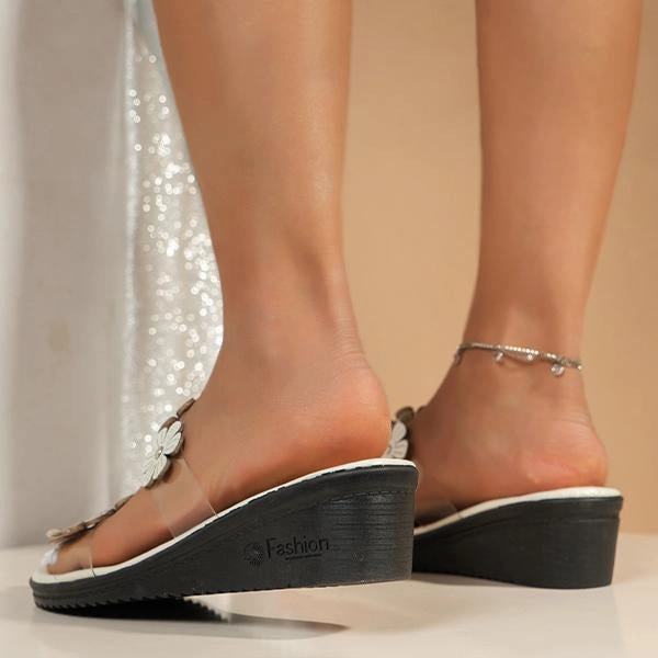 Kuromi House Slippers Women's Wedge Transparent Flower Beach Slippers 56696667S