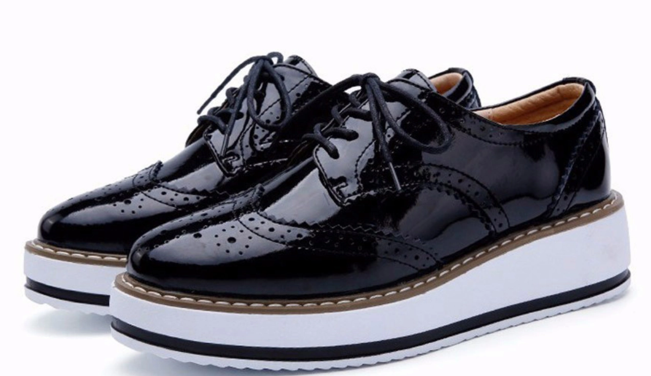 Women Leather Flats Lace Up Footwear Flat Oxford Shoes Braver Rayland Casual Slip On Shoes