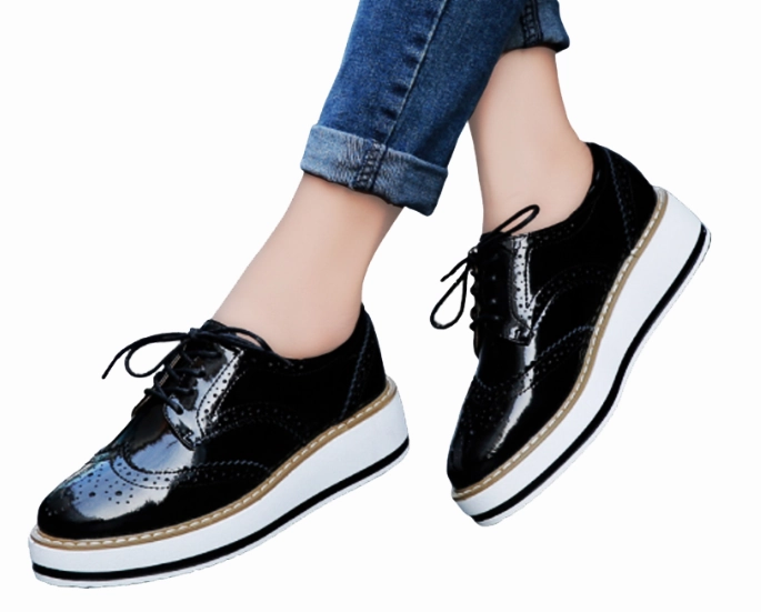 Shoes Casual Brands Women Leather Flats Lace Up Footwear Flat Oxford Shoes