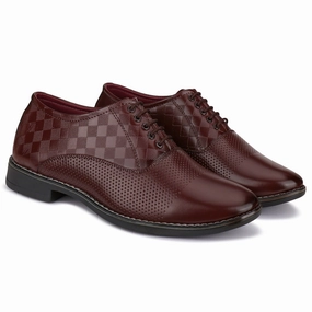 Bersache Comfortable Formal Outdoor Stylish Officewear Partywear Shoes For Men 9097(Brown) Woven Slides