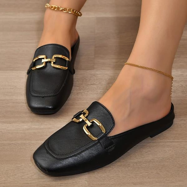 Softball Slippers Women's Fashionable Half Slippers with Metal Buckle 54205963S