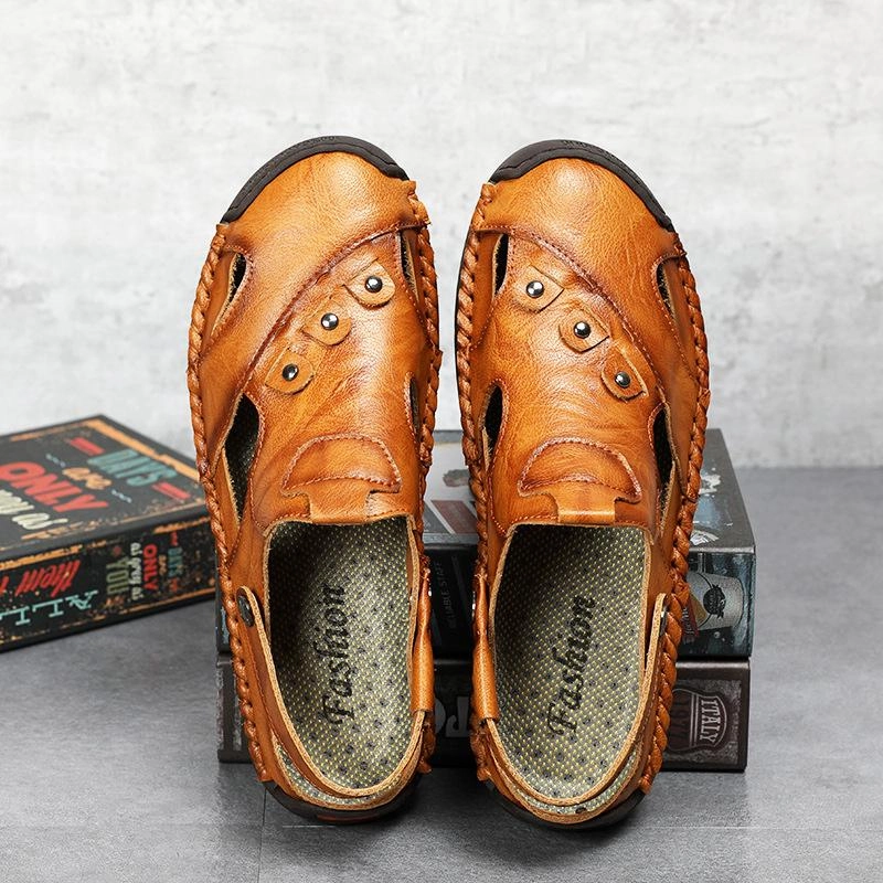 Men Summer Genuine Leather Beach Sandals Slippers Slippers Philippines