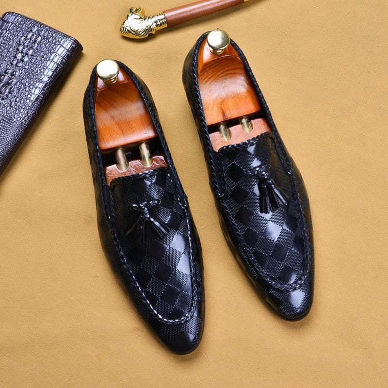Leisure Handsewn Penny Loafers Formal Men's Shoes Genuine Leather Tassel Loafers Dress Shoes