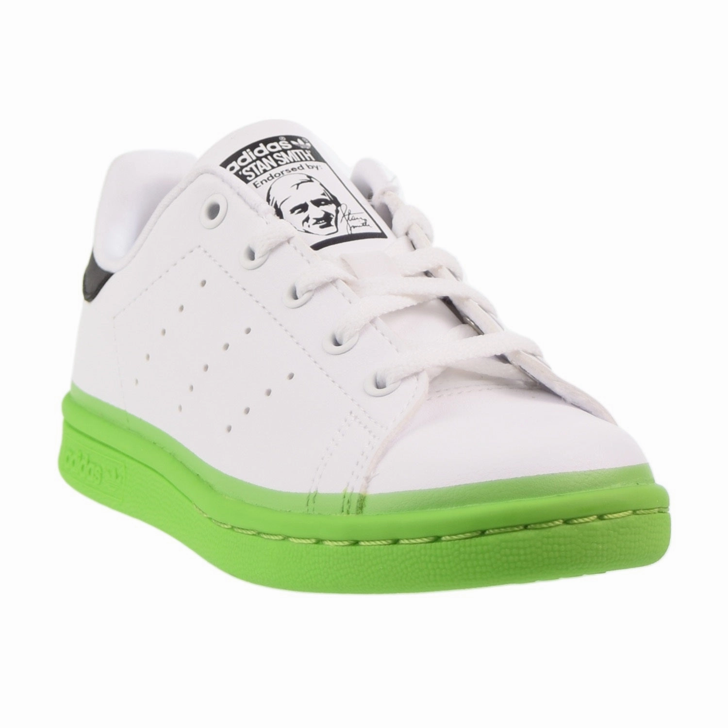 Adidas Stan Smith C Paint Drip Little Kids Shoes Cloud White-Solid Green Adidas Running Shoes Long Distance