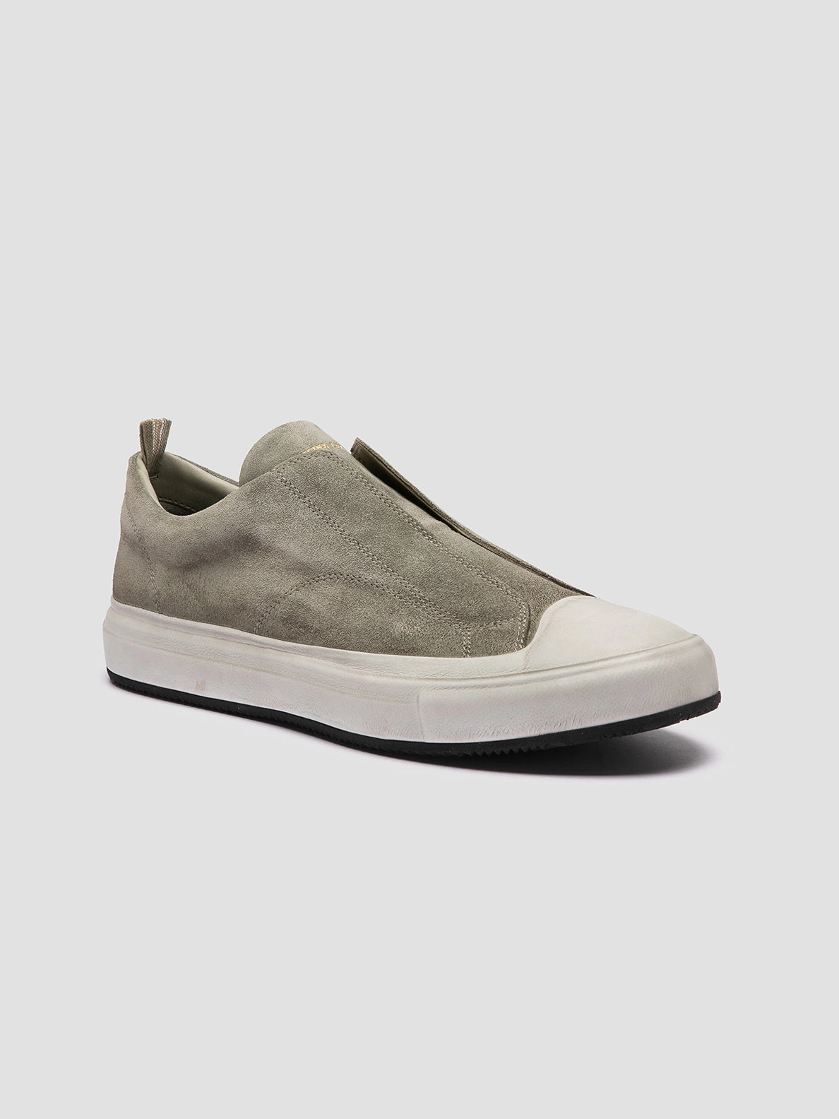 DUB 001 - Green Leather and Suede Slip On Sneakers Secured Sneakers