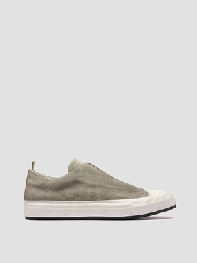 Sneakers Shoes Heels DUB 001 - Green Leather and Suede Slip On Sneakers