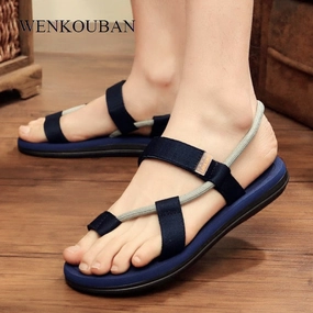 Summer Beach Sandals Men Casual Male Shoes Adult Roman Gladiator Sandals Slip on Flats Slippers Flip Flops Zapatos Hombre Open Toe Fuzzy Slippers