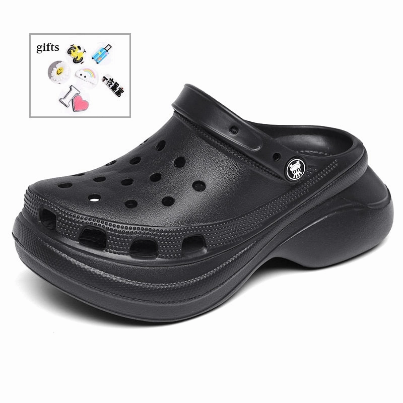 Flip Flops Uae Amozae-Back to college Summer Women Clogs Quick Dry Wedges Platform Garden Shoes Beach Sandals Home Slippers Thick Sole Increased Flip Flops For Women