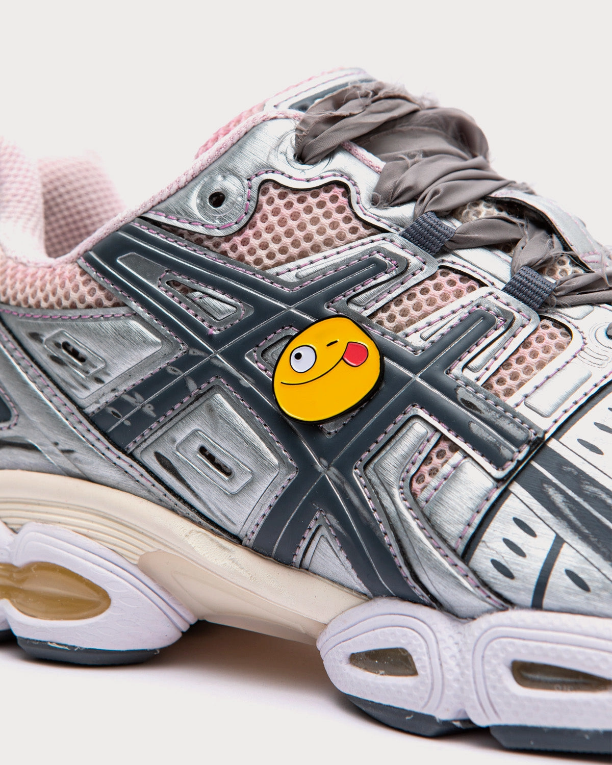 Asics Cream Shoes GEL-Nimbus 9 Grey / Winestained / Silver Low Top Sneakers