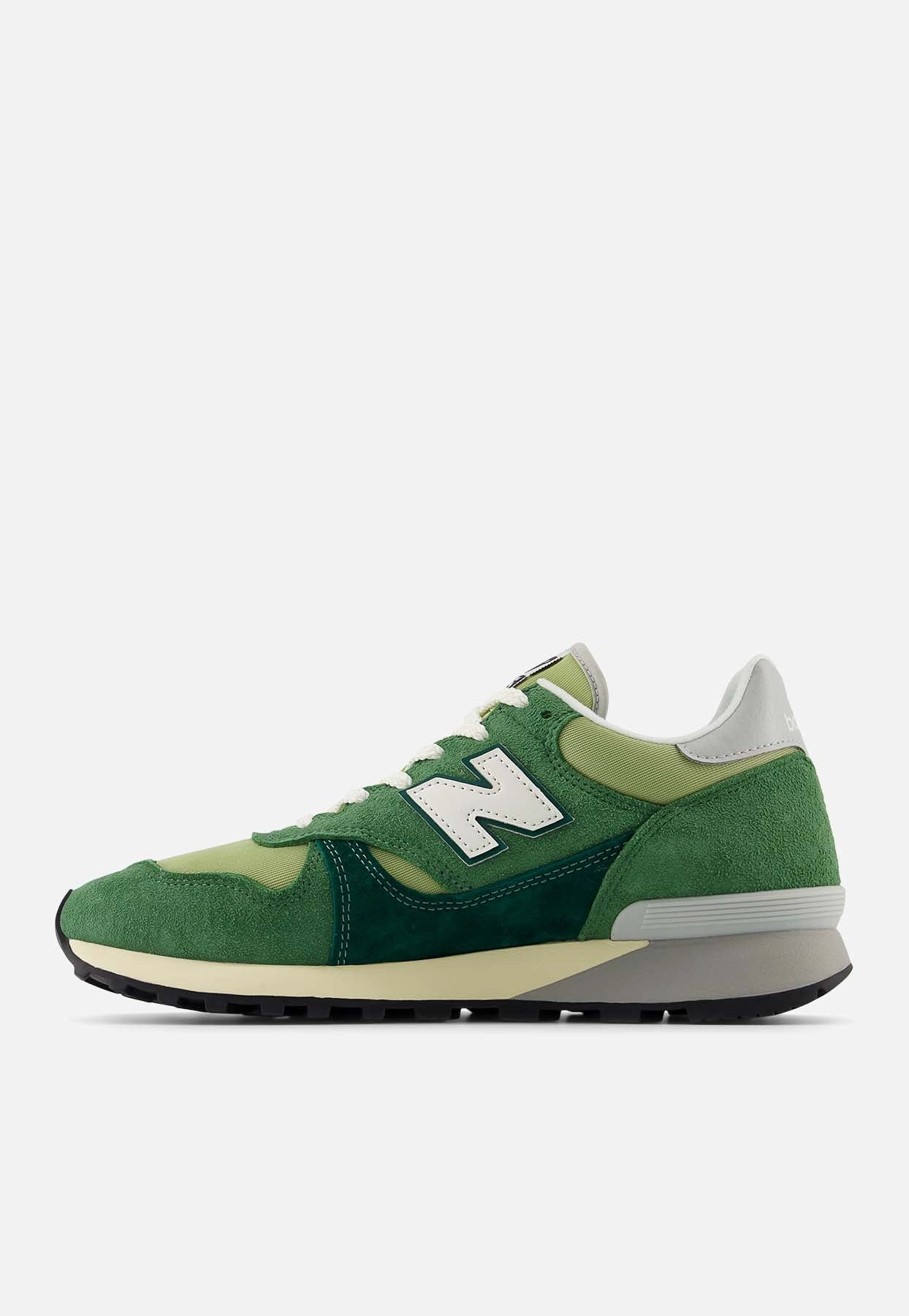 New Balance 990v5 White 475 Sneakers in Everglade Green with Mallard Green and Marsh Green