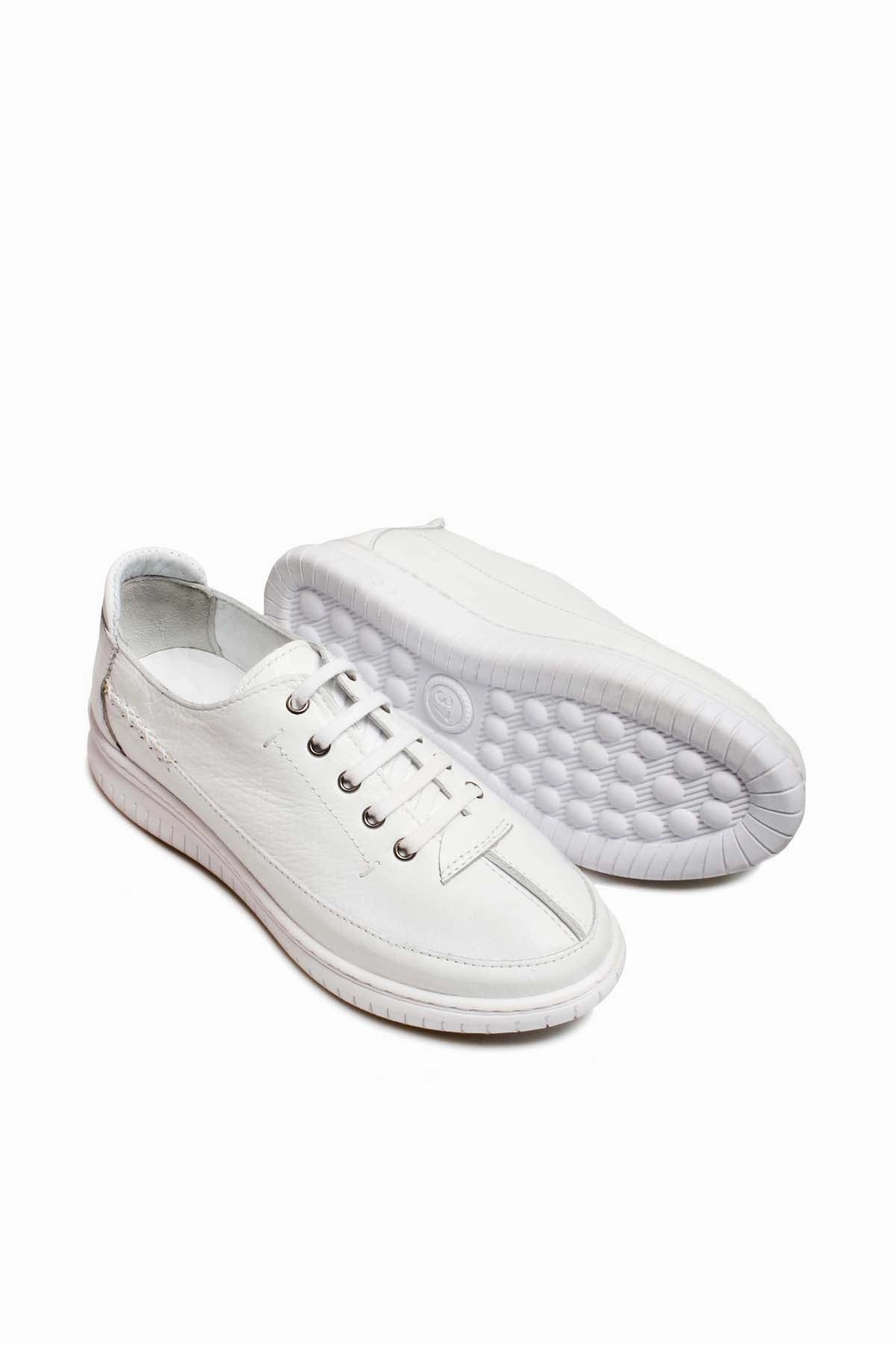 Comfy Casual Tennis Shoes FST Genuine Leather Women's Casual Shoes 583ZA402 White - Huntington Beach