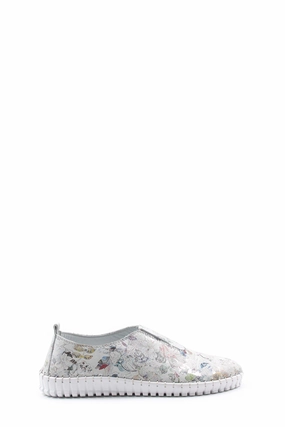 FST Genuine Leather Women's Casual Shoes 934ZA106 White Floral - Urmston Casual Shoes Trending