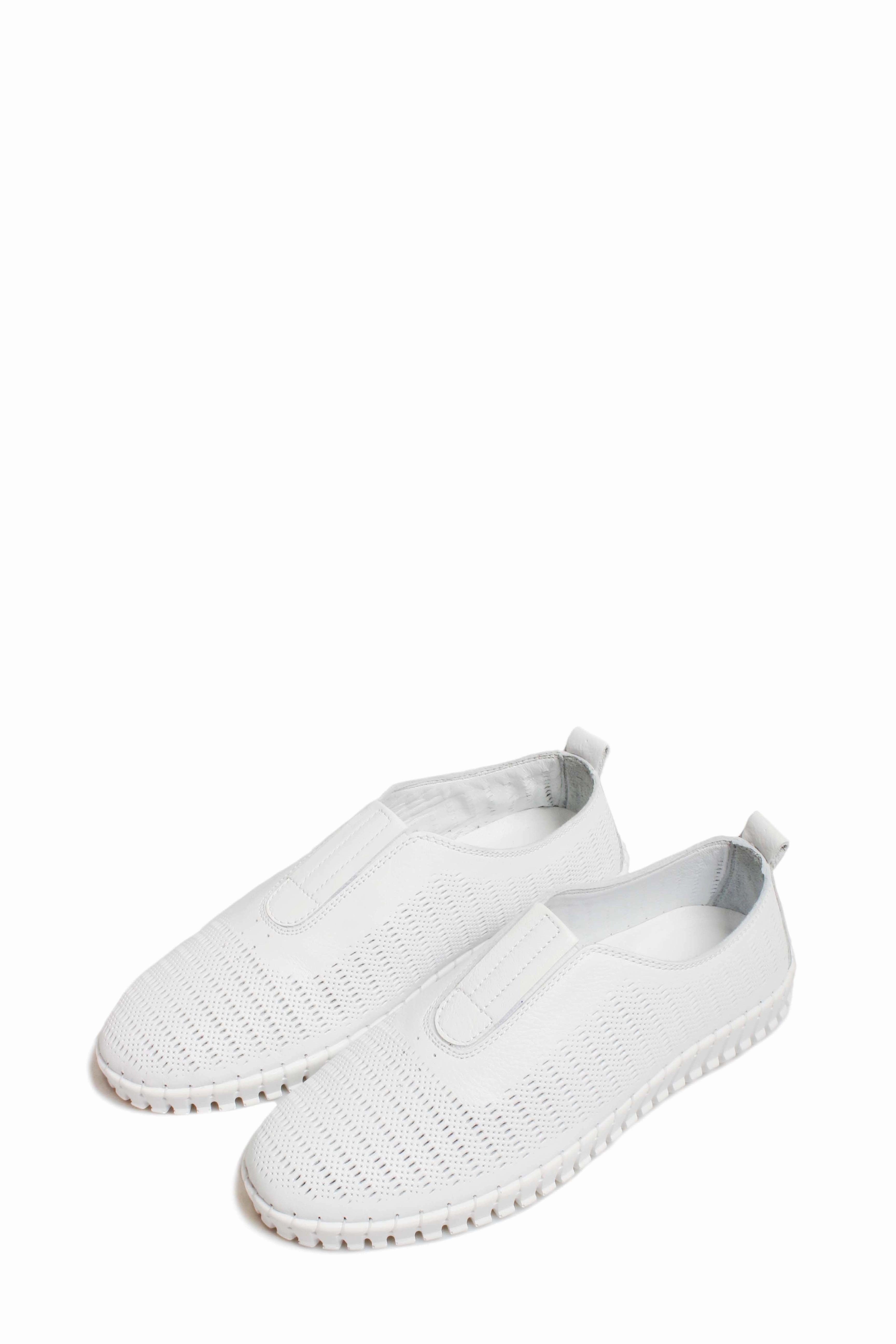 FST Genuine Leather Women's Casual Shoes 934ZA106LZR White - Catania Casual Flat Slip On Shoes