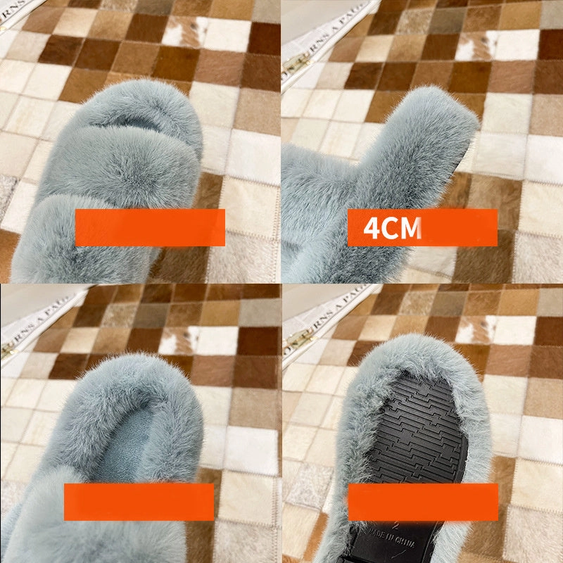 Fuzzy Slippers Women House Shoes Fluffy Bedroom Slippers Slides Dsw