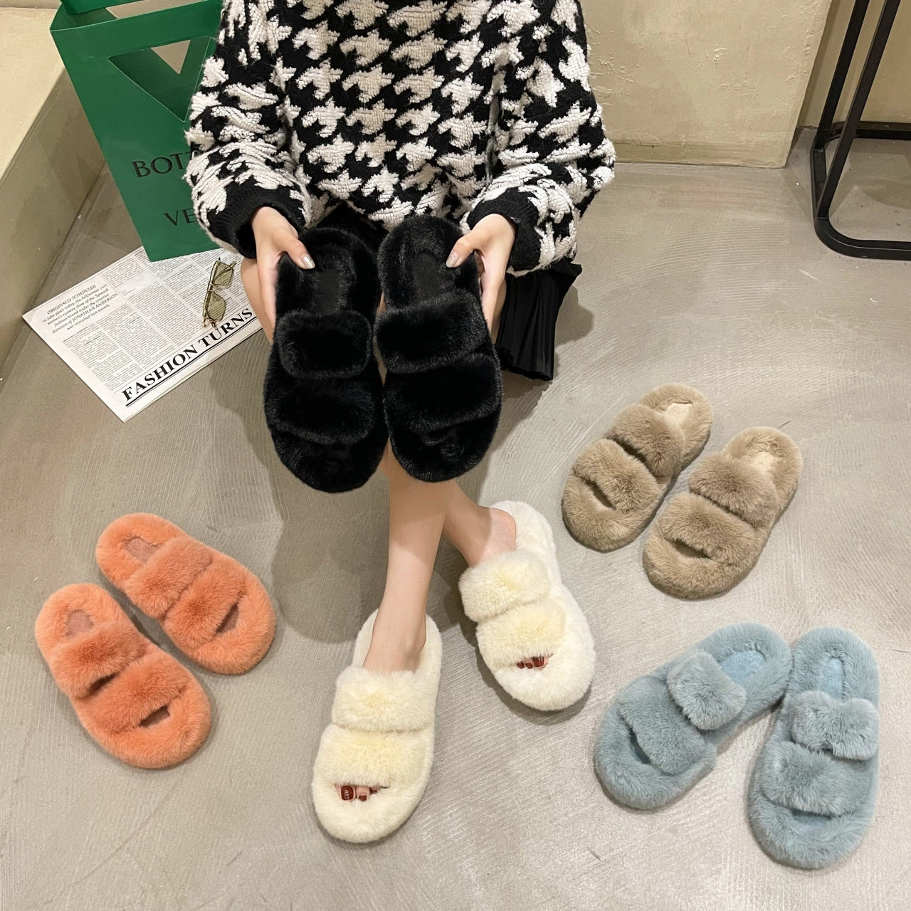 Northeast Outfitters Cozy Cabin Slippers Fuzzy Slippers Women House Shoes Fluffy Bedroom Slippers
