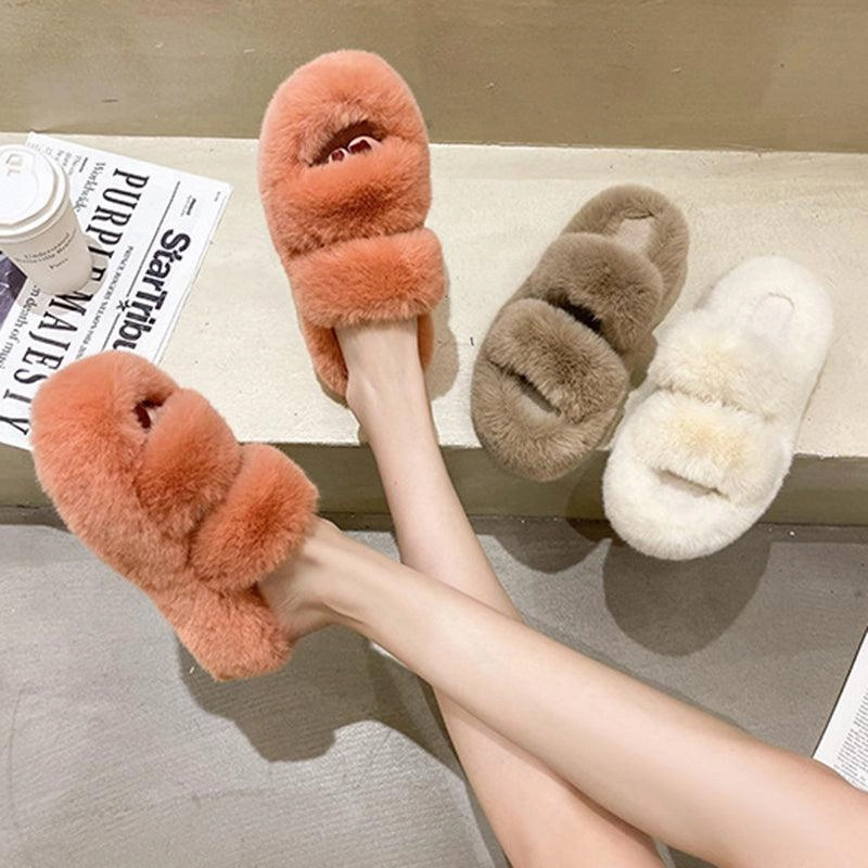 Plantar Fascia Slippers Fuzzy Slippers Women House Shoes Fluffy Bedroom Slippers