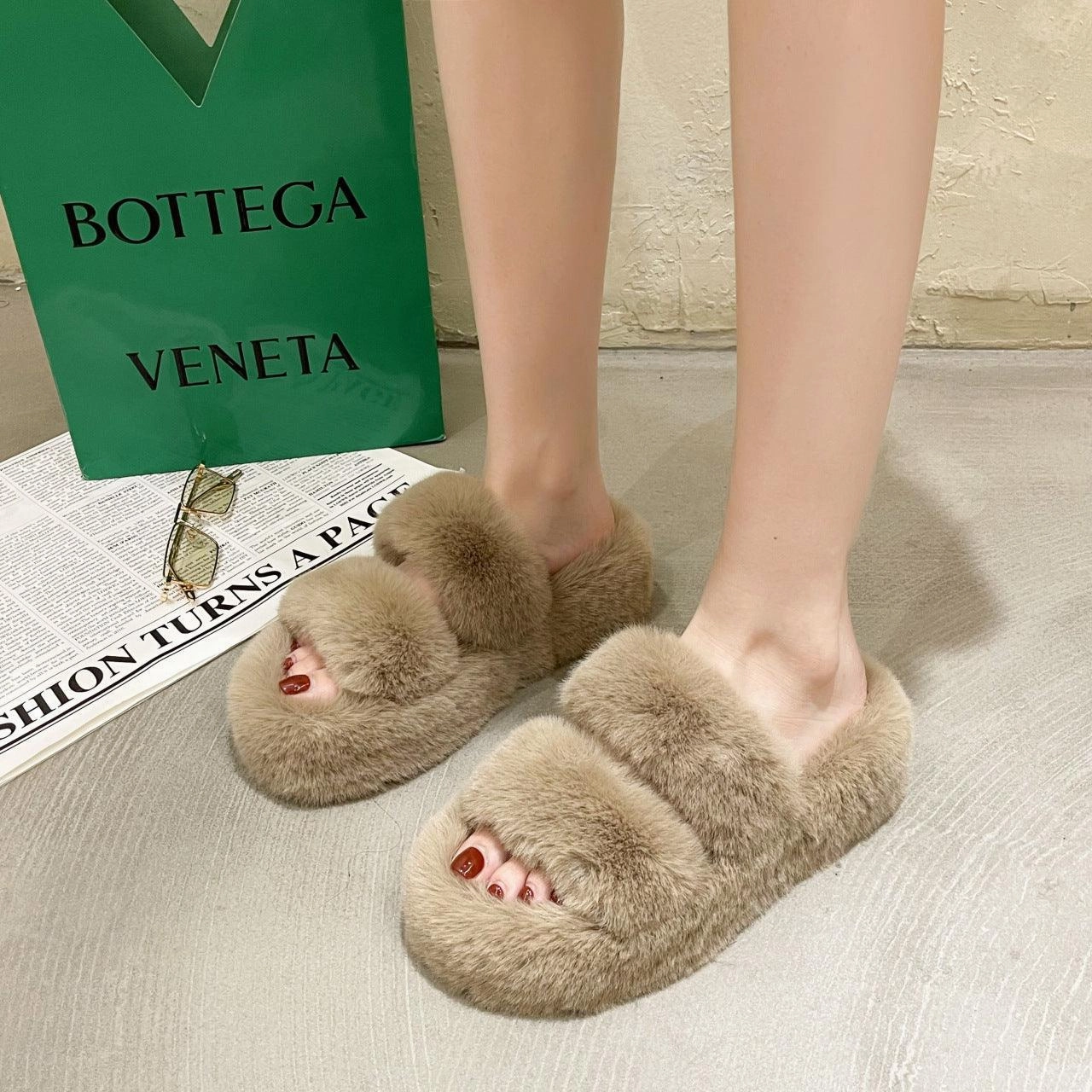 Fuzzy Slippers Women House Shoes Fluffy Bedroom Slippers Bunny Slippers Dti