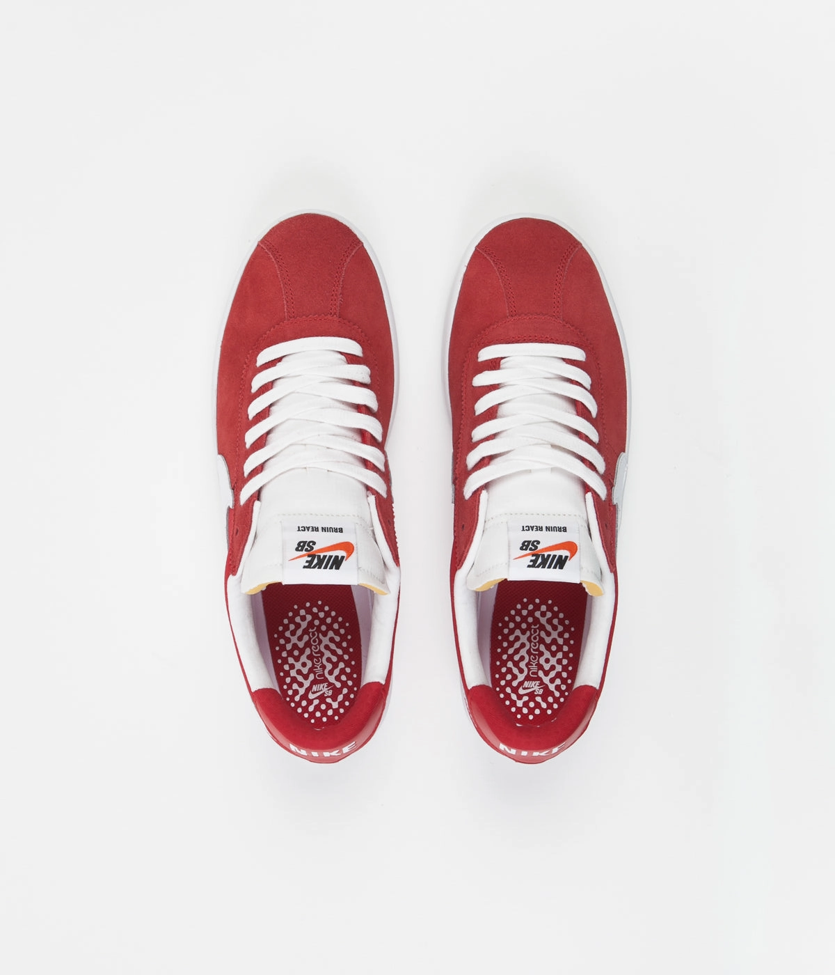 Nike SB Bruin React Shoes - University Red / White - University Red Asics Referee Shoes