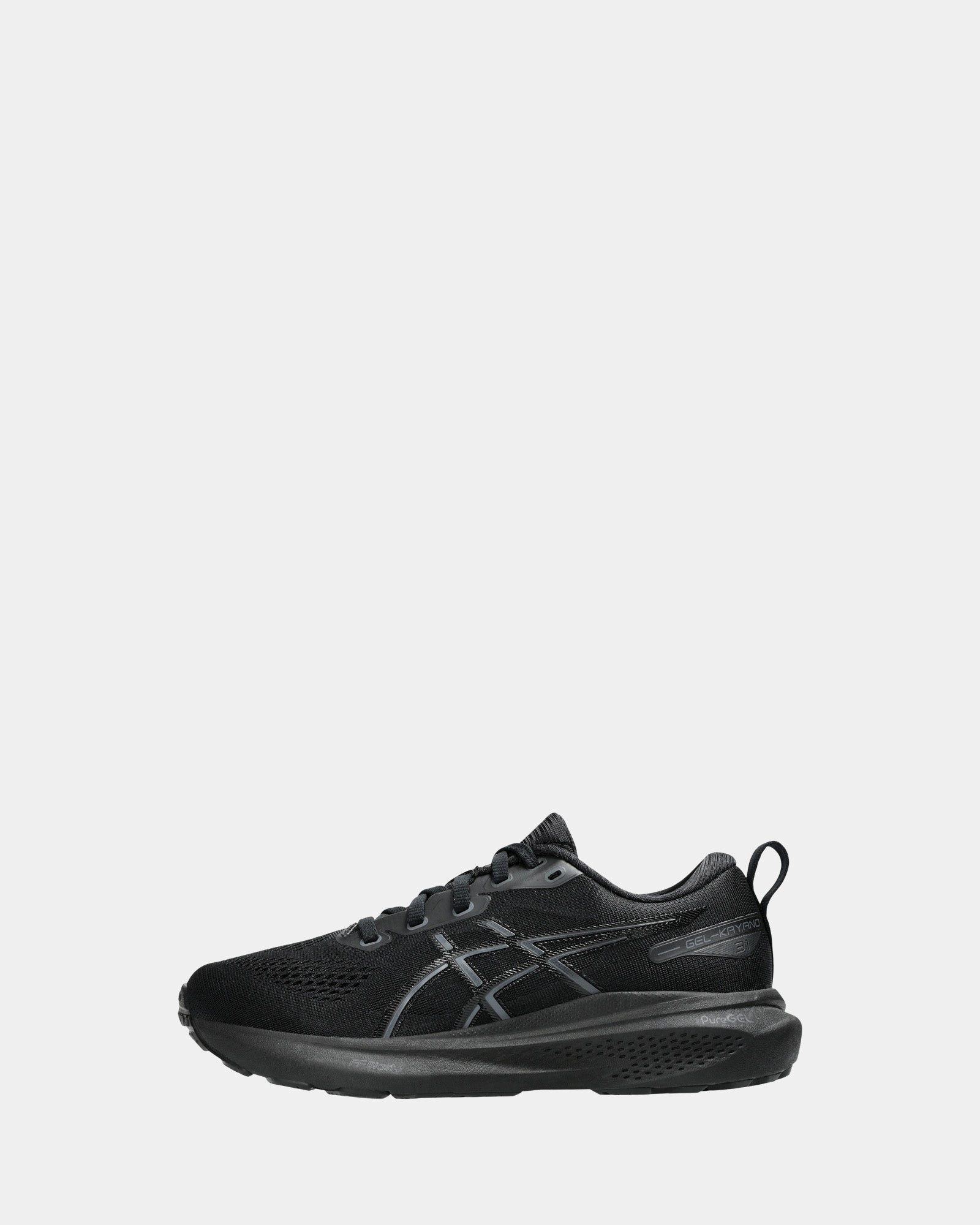 Asics Logo Shoes Gel-Kayano Black 31 Grade School Black/Black