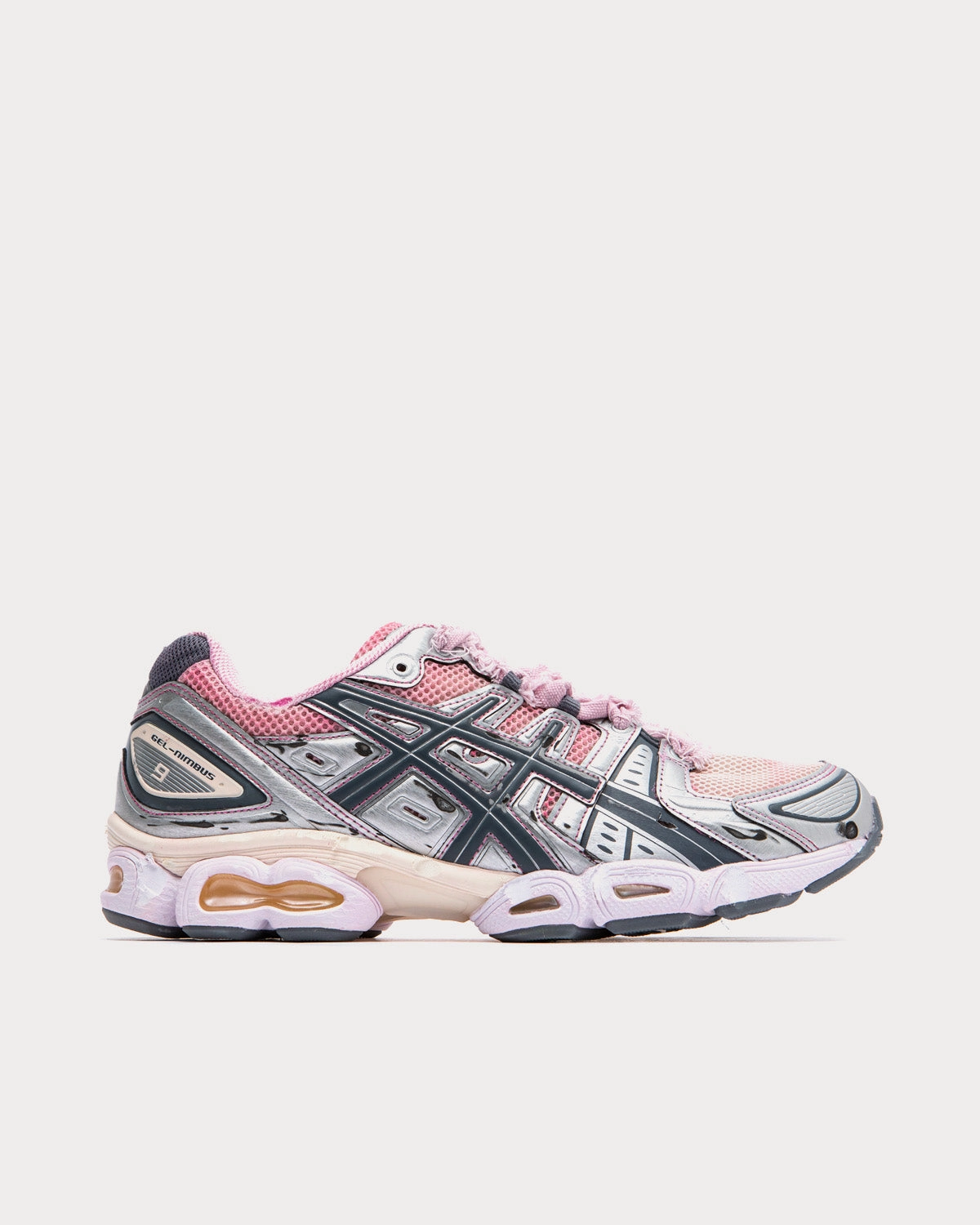 GEL-Nimbus 9 Dirty Pink / Silver Low Top Sneakers Asics Shoe Strings