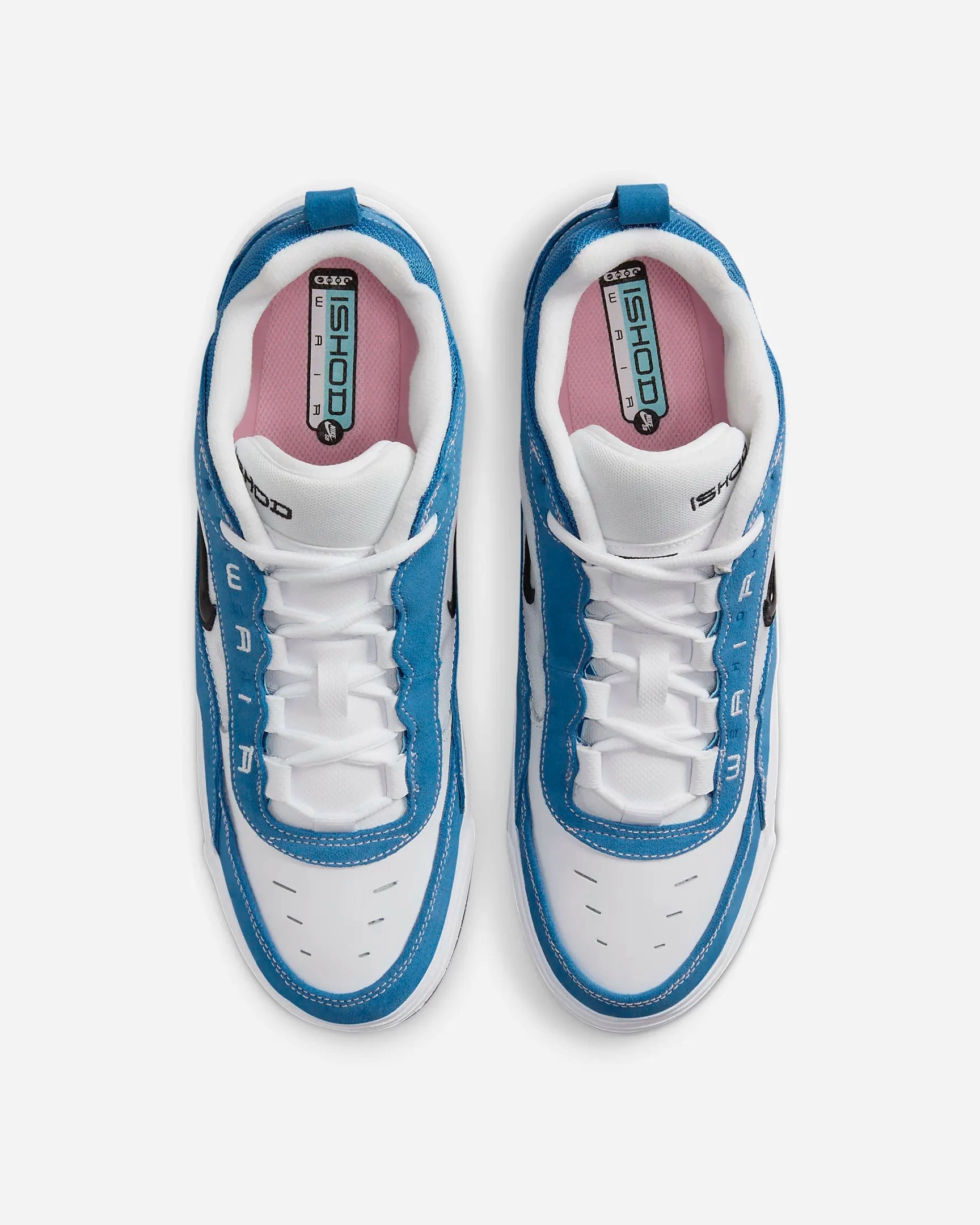 Nike SB Air Max Ishod Skate Shoes - Star Blue/White/Medium Soft Pink/Black Arch Support Asics Running Shoes