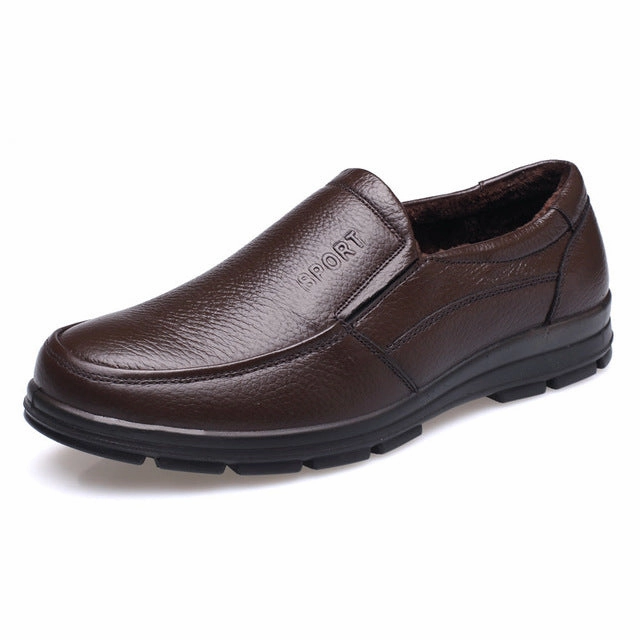 Genuine Leather Shoes Plush Mens Casual Shoes Adrien Loafers