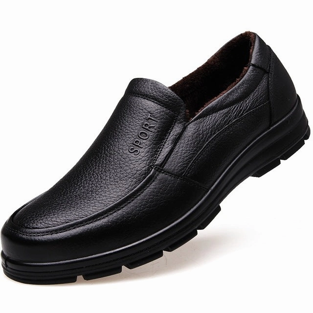 Genuine Leather Shoes Plush Mens Casual Shoes Lemaire Piped Loafers