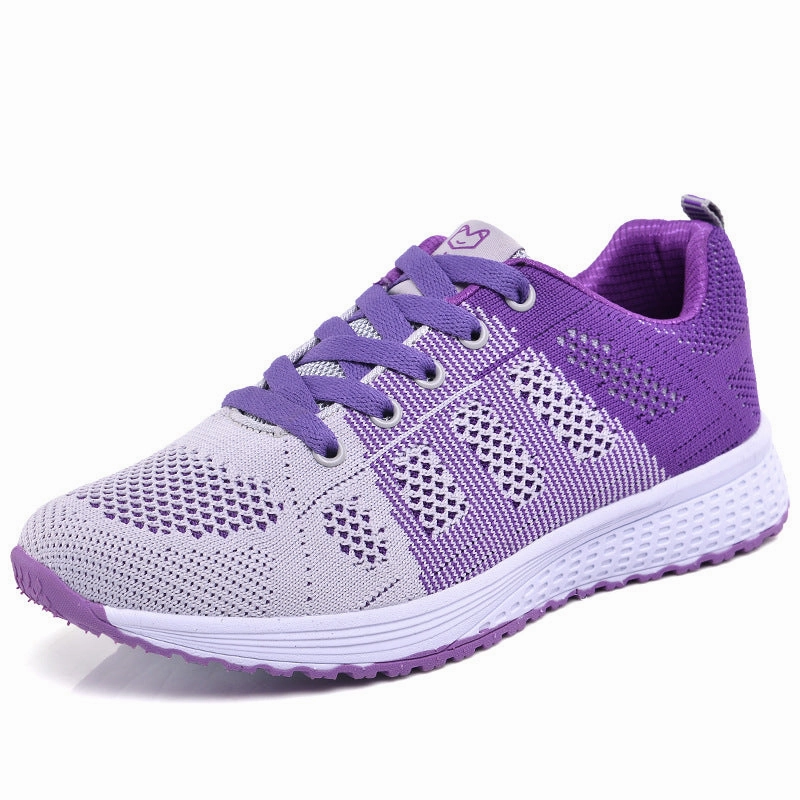 New Style Sports Shoes Women Flying Woven Mesh Women's Shoes Sports Shoes Flat Wide Toe Box Shoes