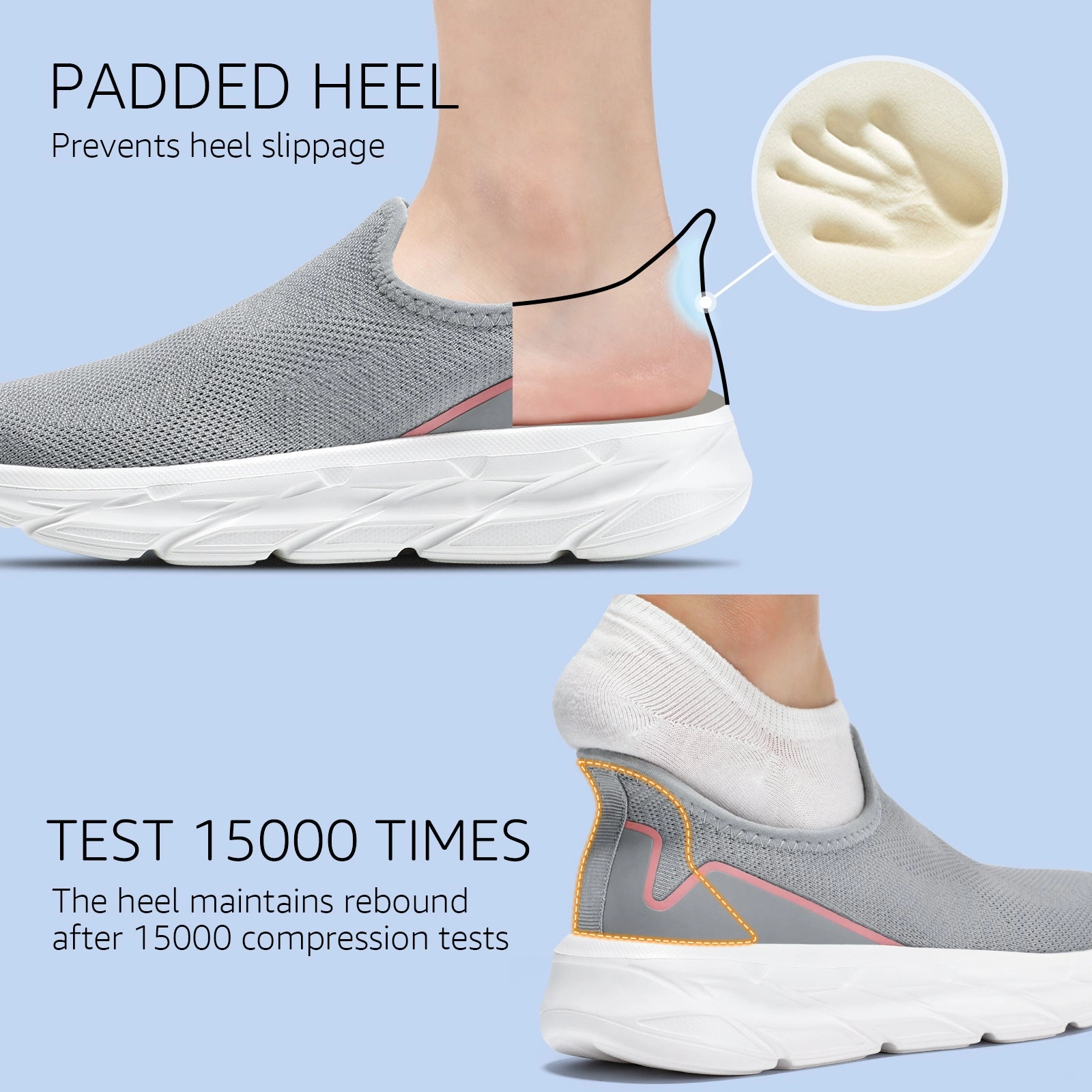 New Sneakers STQ Slip on Walking Shoes Womens Comfortable Tennis Breathable Athletic Gym Workout Slip on Sneakers for Plantar Fasciitis