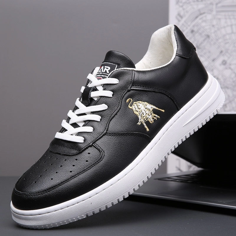 Men Casual Embroider Leisure Comfortable Flat Sneakers Comfortable Work Shoes For Flat Feet