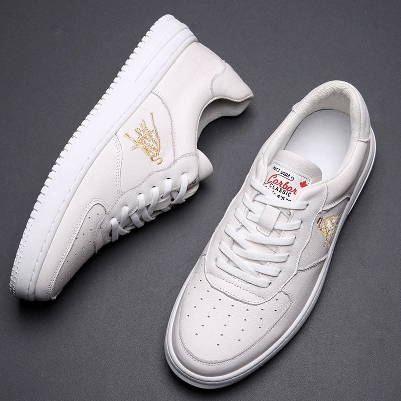 Men Casual Embroider Leisure Comfortable Flat Sneakers Flat Bottom Shoes For Lifting