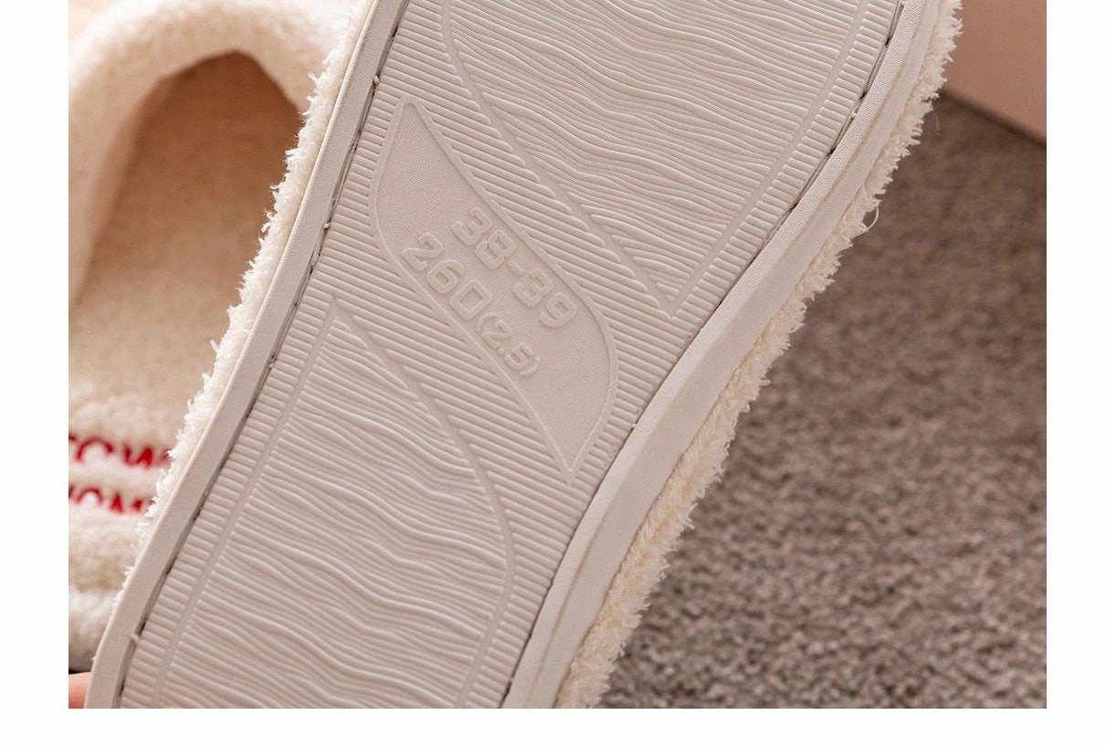 Comfortable Slippers With Support Unisex couple winter slippers color stripe furry warm house shoes with arch support