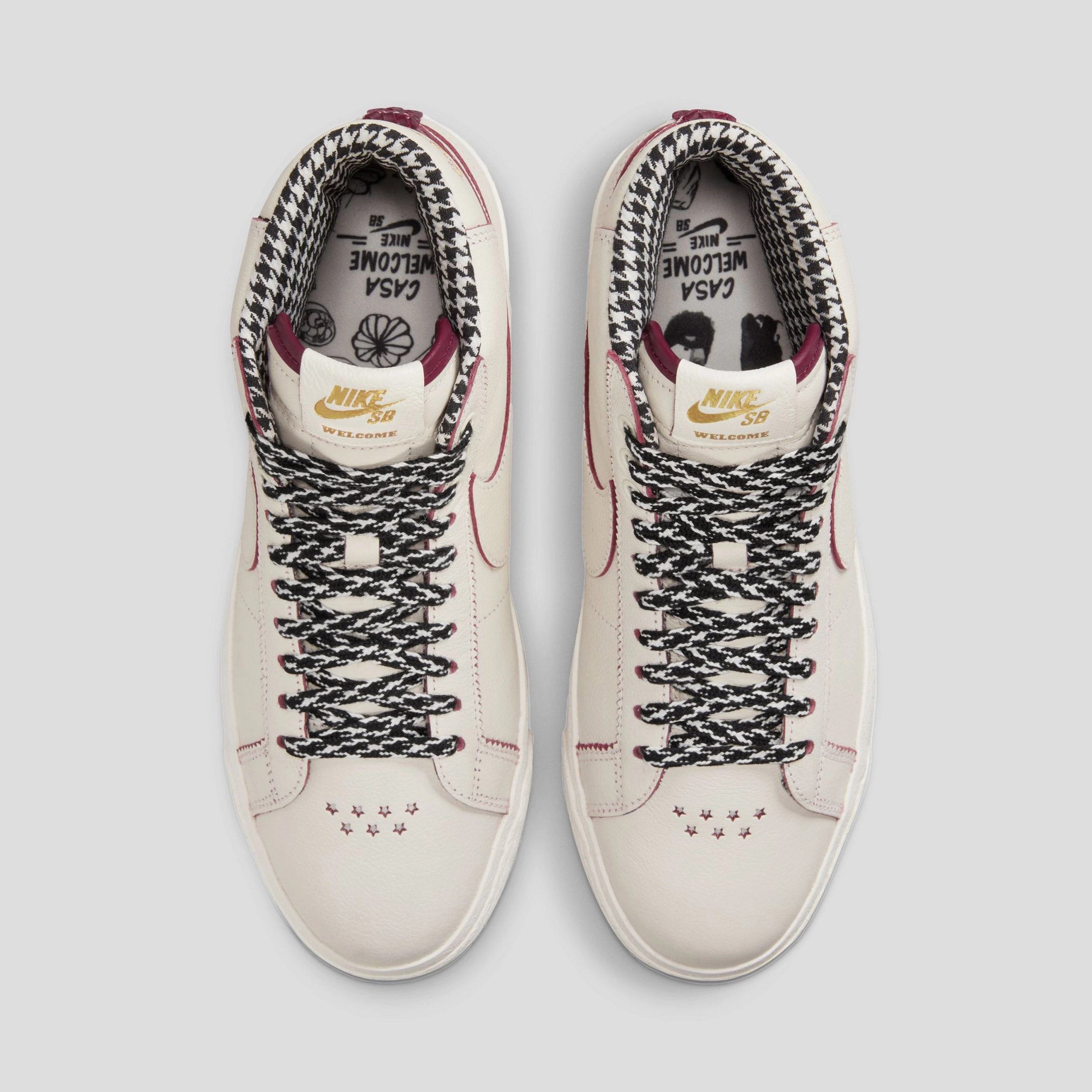 Asics Netburner Volleyball Shoes Nike SB x Welcome Zoom Blazer Mid Skate Shoes Sail / Dark Beetroot / White