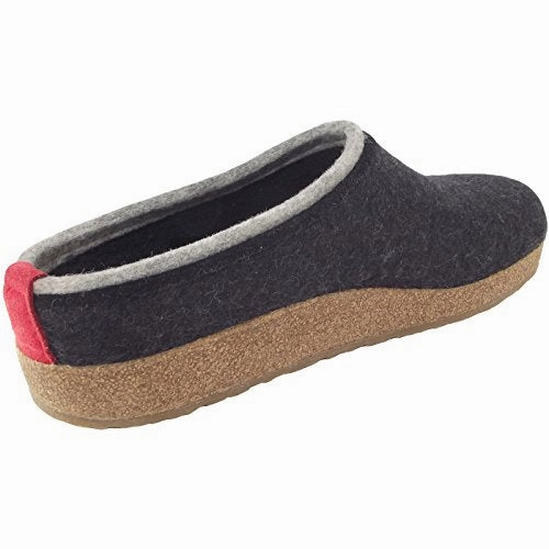 HAFLINGER Women's Textile Clogs and Mules US 10 / EU 42 Grey Tasm Slippers