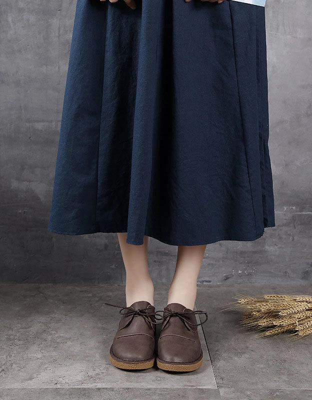 Handmade Soft Sole Lace-Up Retro Flat Shoes Football Shoes For Flat Feet