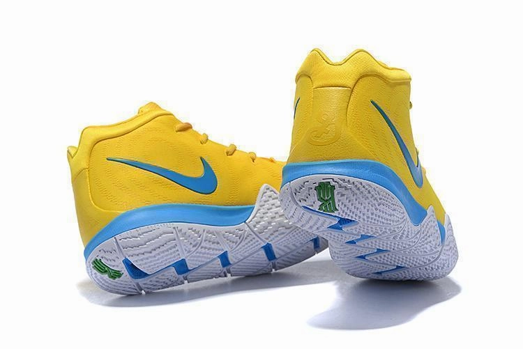 Hailey Bieber Asics Shoes Nike Kyrie 4 Yellow Blue Men Basketball Shoes Sale Size US 7-12