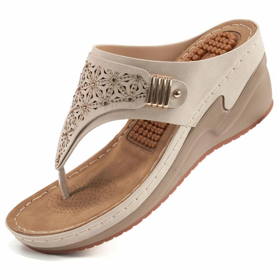 Sand And Shore Flip Flops HARENCWomens Sandals Flip Flops for Women with Arch Support Summer Casual Wedge Thong Shoes Comfortable Platform Walk Sandal