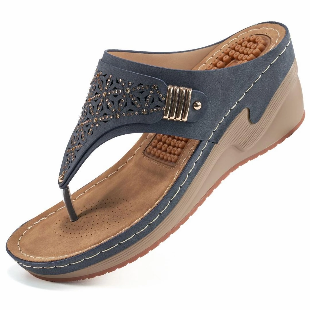 HARENCWomens Sandals Flip Flops for Women with Arch Support Summer Casual Wedge Thong Shoes Comfortable Platform Walk Sandal Sitka Flip Flops