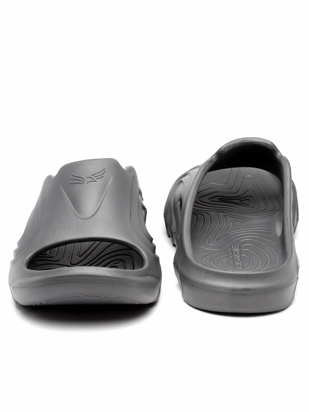 Bersache Extra Soft Classic Casual with  Regular wear with Ultra Soft & Flexibility Technology Clog's for Men's & Boy's (6117-Dark Grey) Slippers Silver